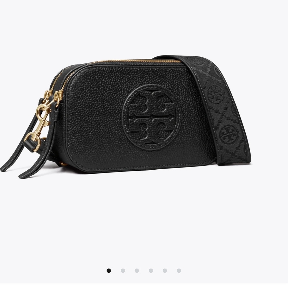 Tory Burch Black Pebbled Leather Crossbody